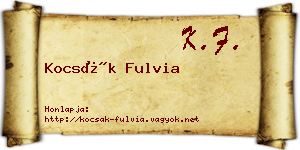 Kocsák Fulvia névjegykártya